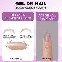 S.T. Friends Reusable press-on nails 32-piece kit for versatile styles.