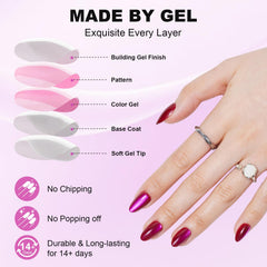 Soft gel almond nails by S.T. Friends with seamless cuticle line