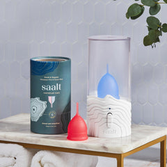 Saalt steamer portable on-the-go use demonstrates sanitation during trips.