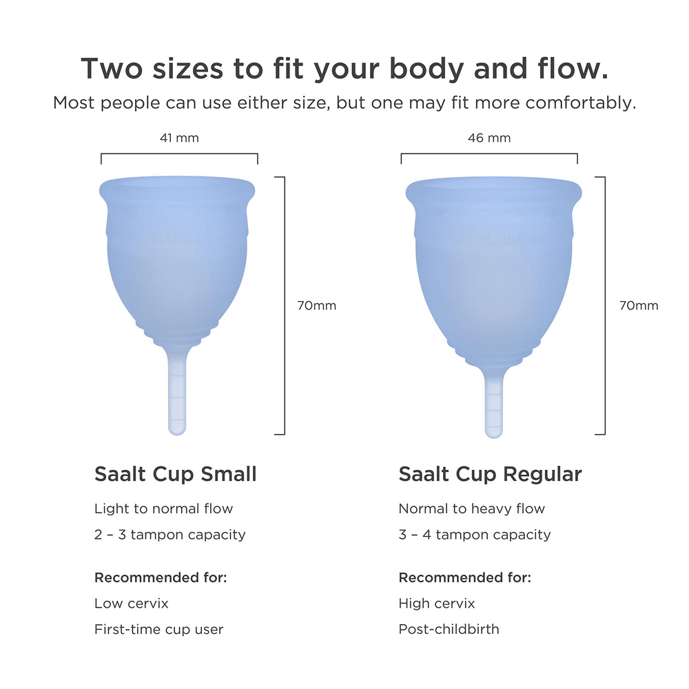 Saalt menstrual cup cleaning scene shows boiling and rinsing for simple maintenance.