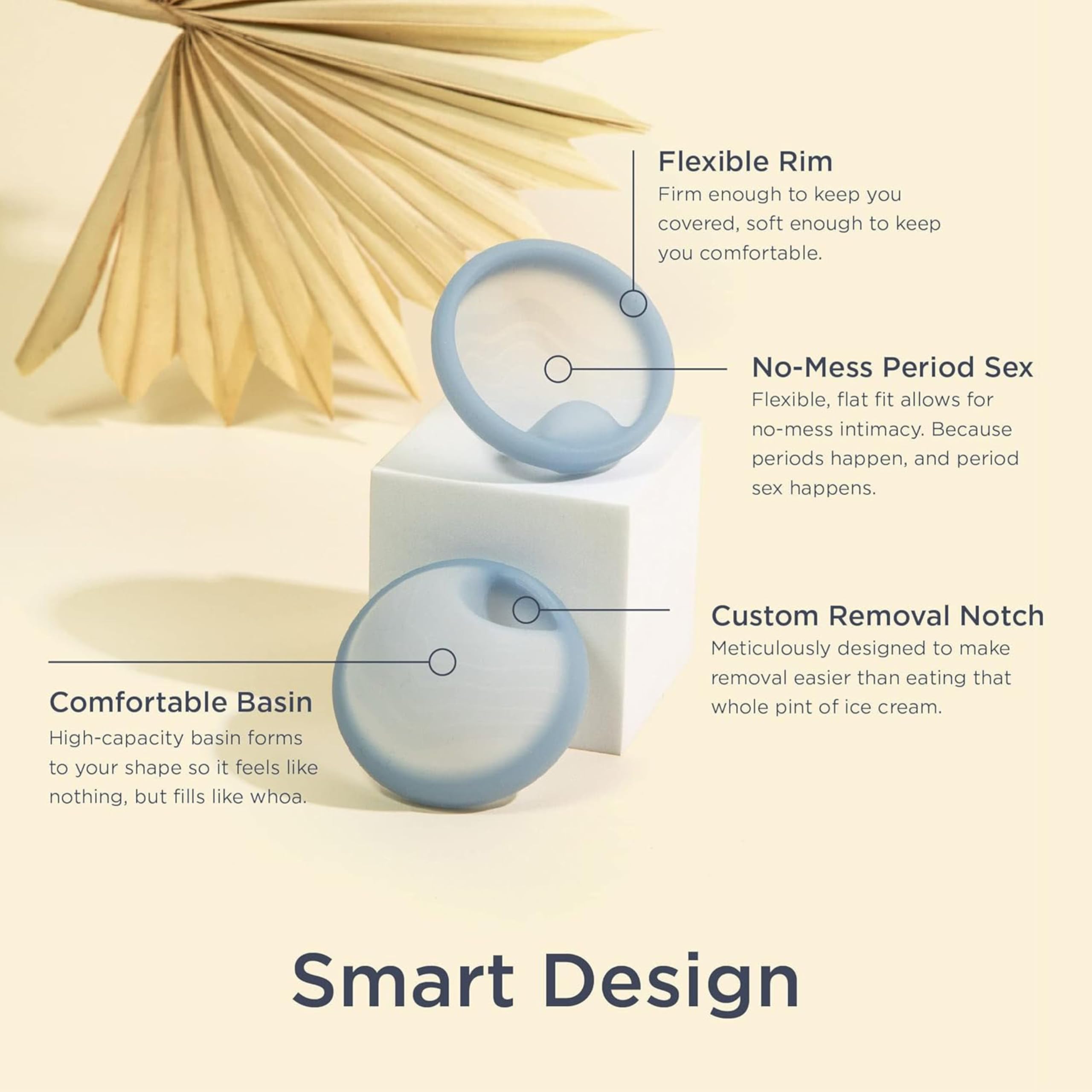 Saalt menstrual disc duo comfort-fit highlights flexible silicone that conforms to your body