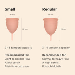 Saalt Soft Cup Desert Blush cleaning-boil process illustrates simple, reusable care.