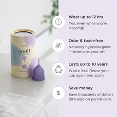 Saalt Soft Cup regular carry bag storage shows a discreet, breathable case.