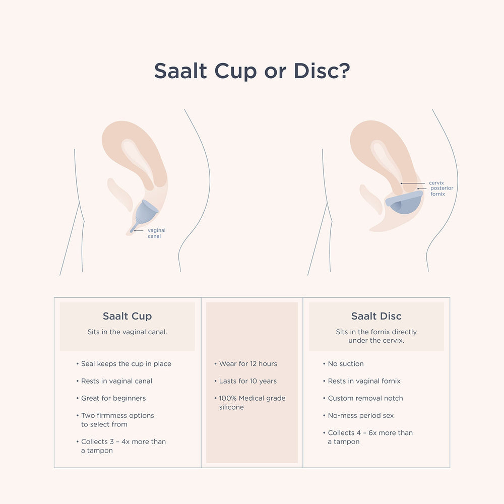 Saalt Soft cup features a smooth finish and flexible stem for gentle seal