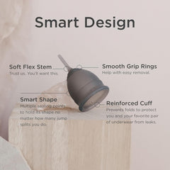 Saalt Soft cup smooth finish reduces movement discomfort.