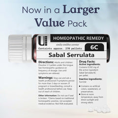Environment-friendly bottle containing Sabal Serrulata 6C pellets