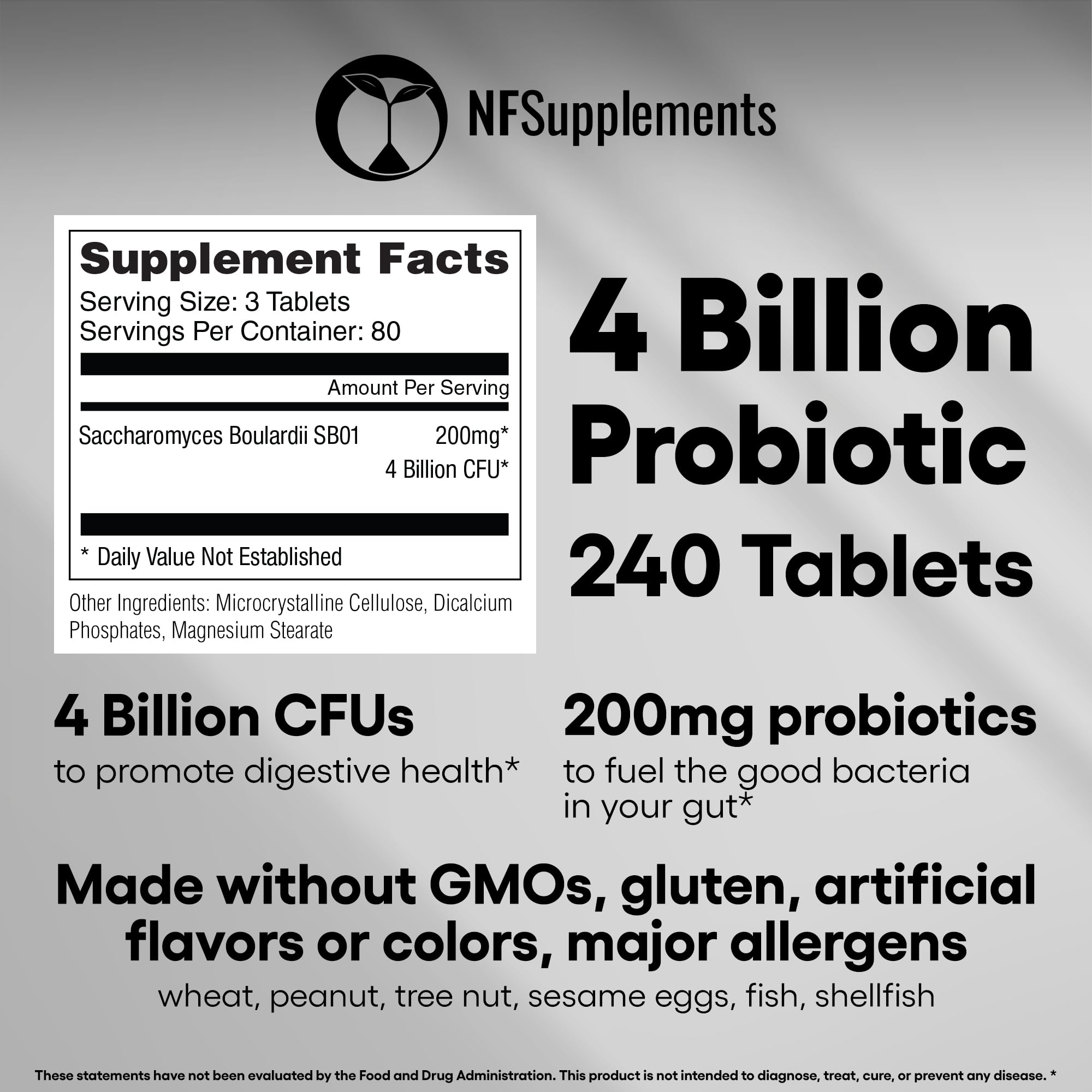 Product label highlighting USA-made claim for probiotic
