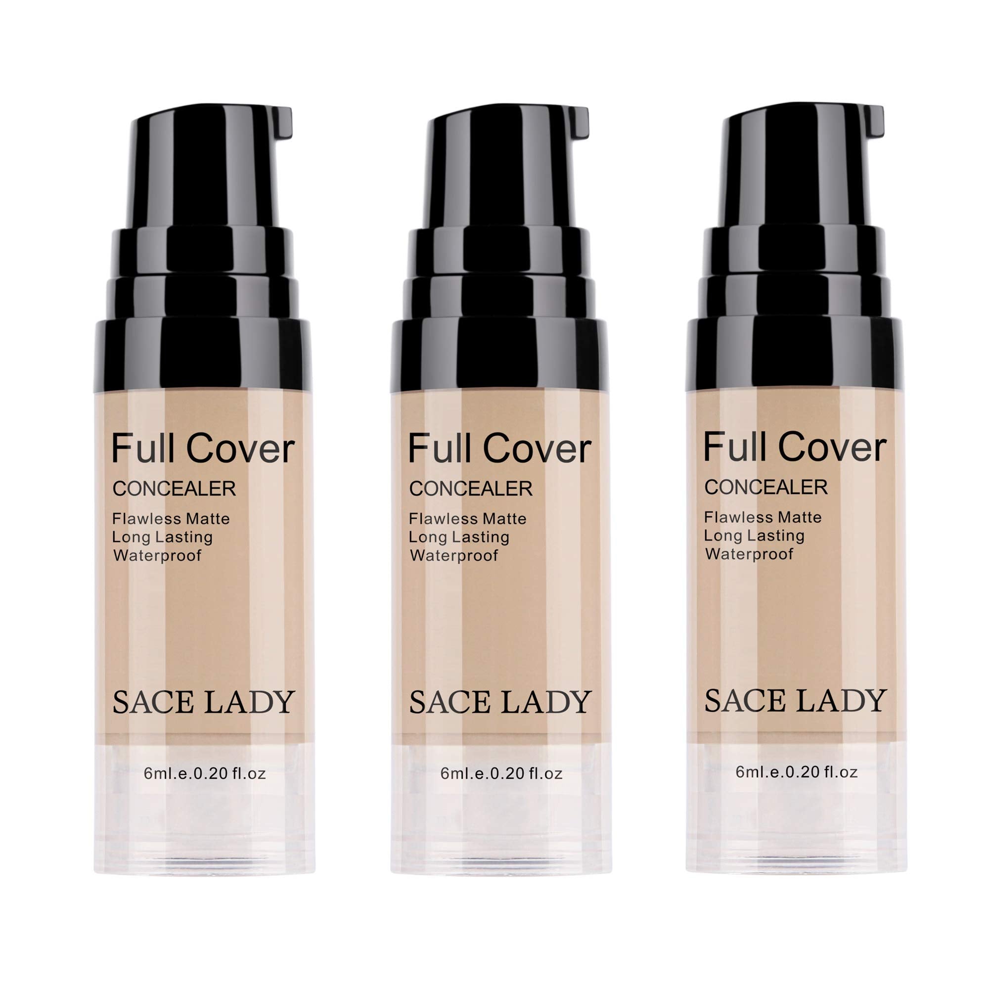 SACE LADY concealer 3-pack full cover liquid for seamless skin tone correction