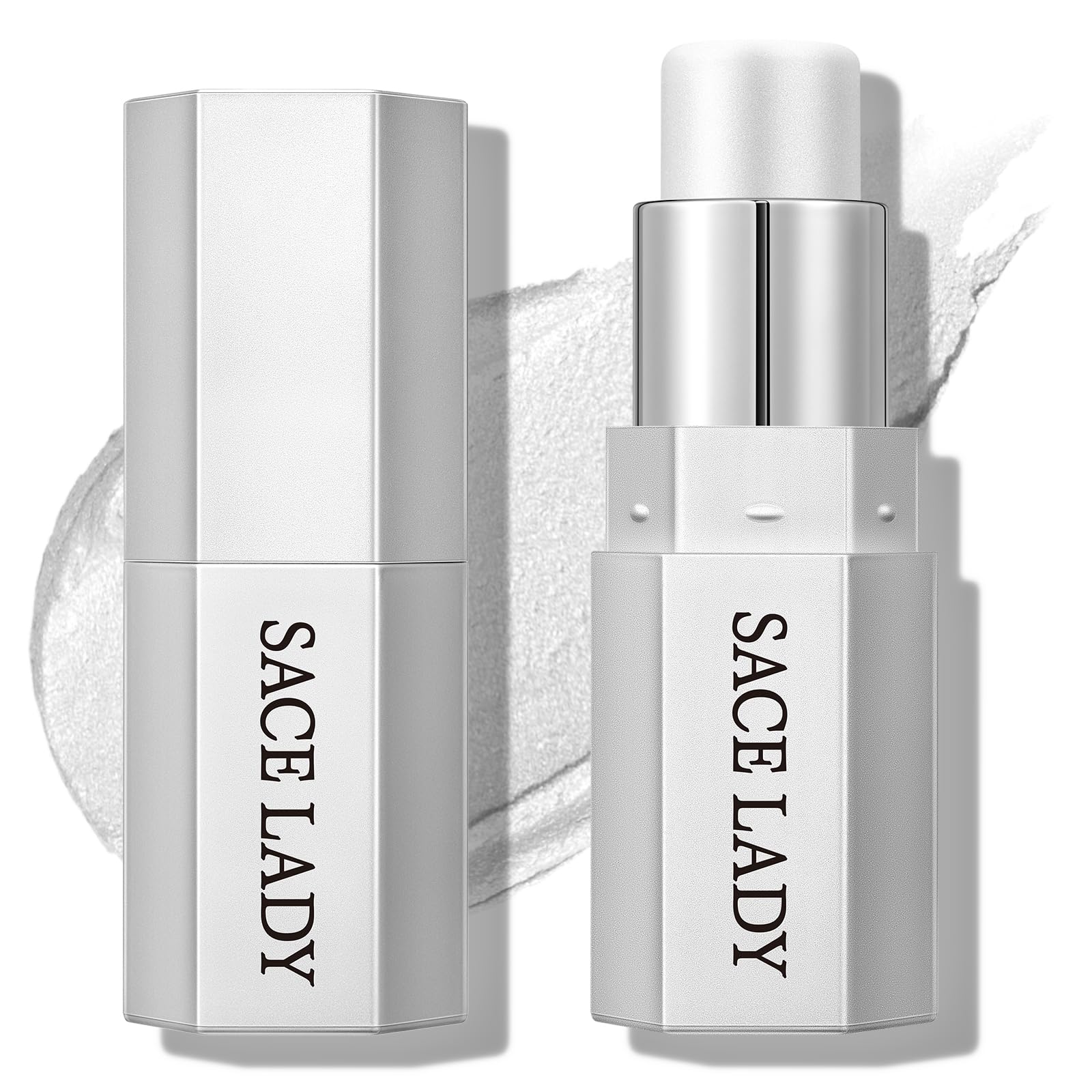 SACE LADY Pearl Glow highlighter on the cheekbone for a soft radiant glow