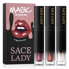SACE LADY Lip Stain Set packaging shows a sleek dual-color kit for everyday use