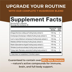 Close-up of 3 vegetarian capsules from Sacred 7 bottle
