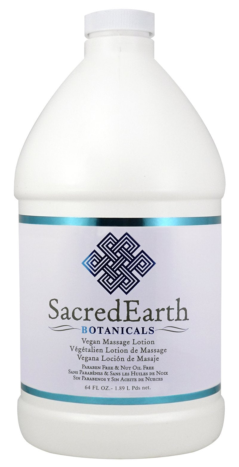 Sacred Earth Botanicals Lotion (½ Gallon) – Unscented Massage Lotion, fragrance-free, vegan, hypoallergenic