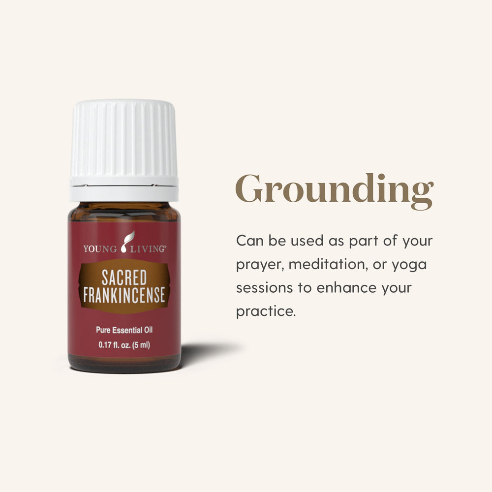 Calming meditation setup featuring sacred frankincense oil