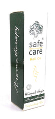 Close-up of Safe Care roll-on aromatherapy refreshing oil bottle