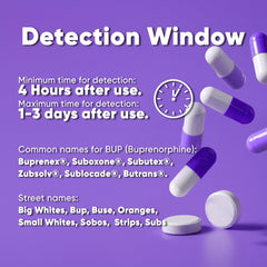 Single panel Buprenorphine test cassette and kit components