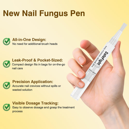 SafeFight toenail-fungi-pen brush-closeup showing targeted formula at work