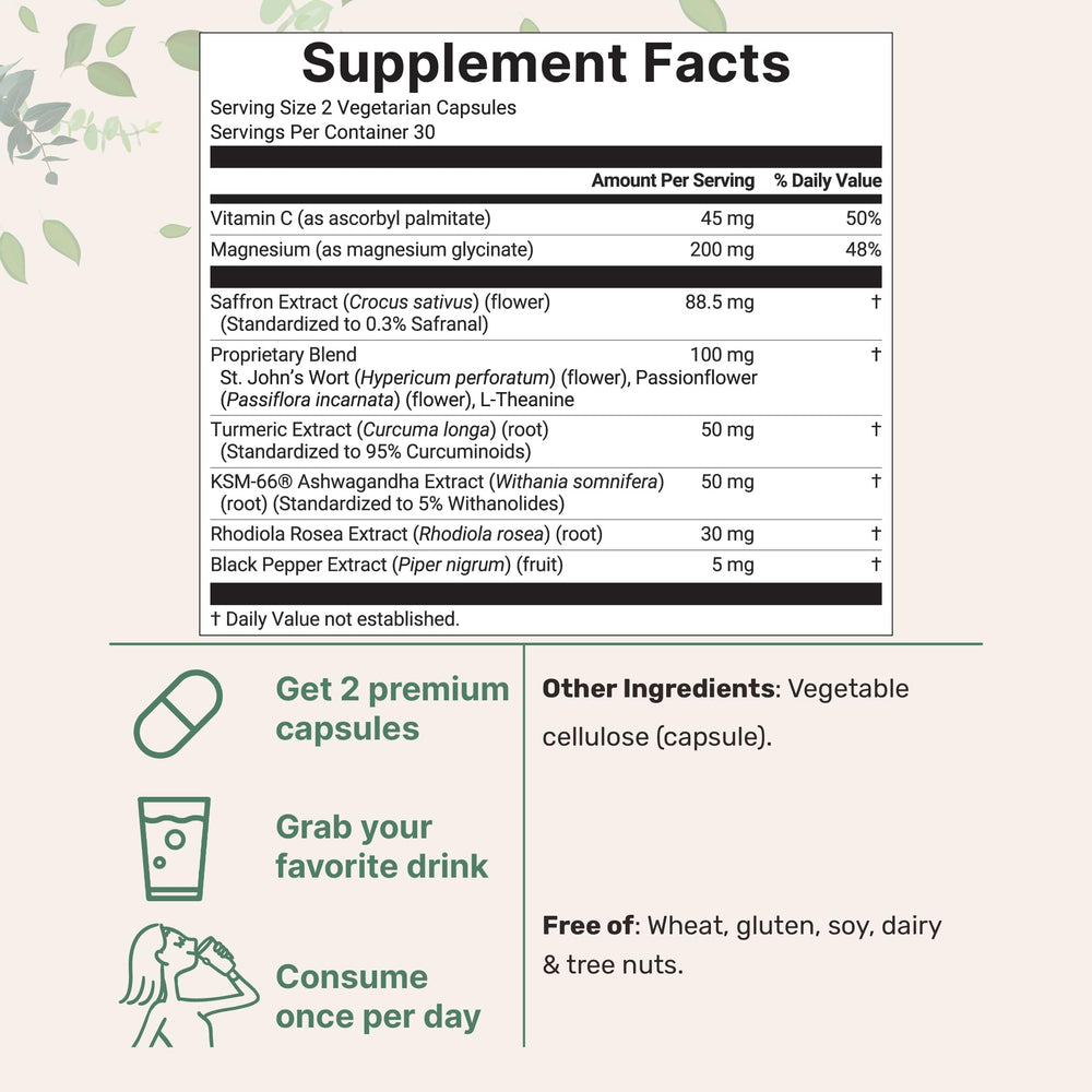 Close-up of saffron extract and key ingredients for Saffron+ Advanced Supplements