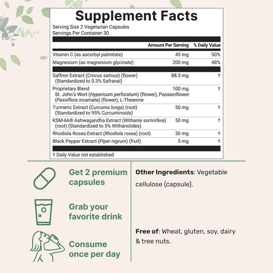 Close-up of saffron extract and key ingredients for Saffron+ Advanced Supplements