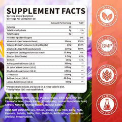 Saffron extract 88.5 mg per gummy close-up