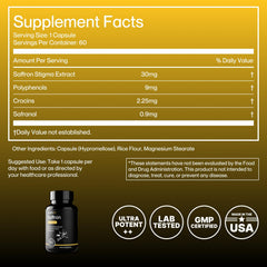 Notable Ultra-Potent Saffron Extract Capsules bottle and packaging