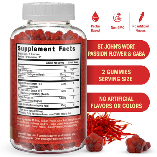 Sugar-free saffron gummies packaging