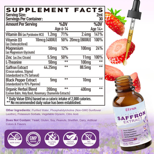 Saffron extract with L-Theanine for relaxation and focus