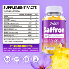 Close-up of saffron extract 0.3% Safranal in gummies