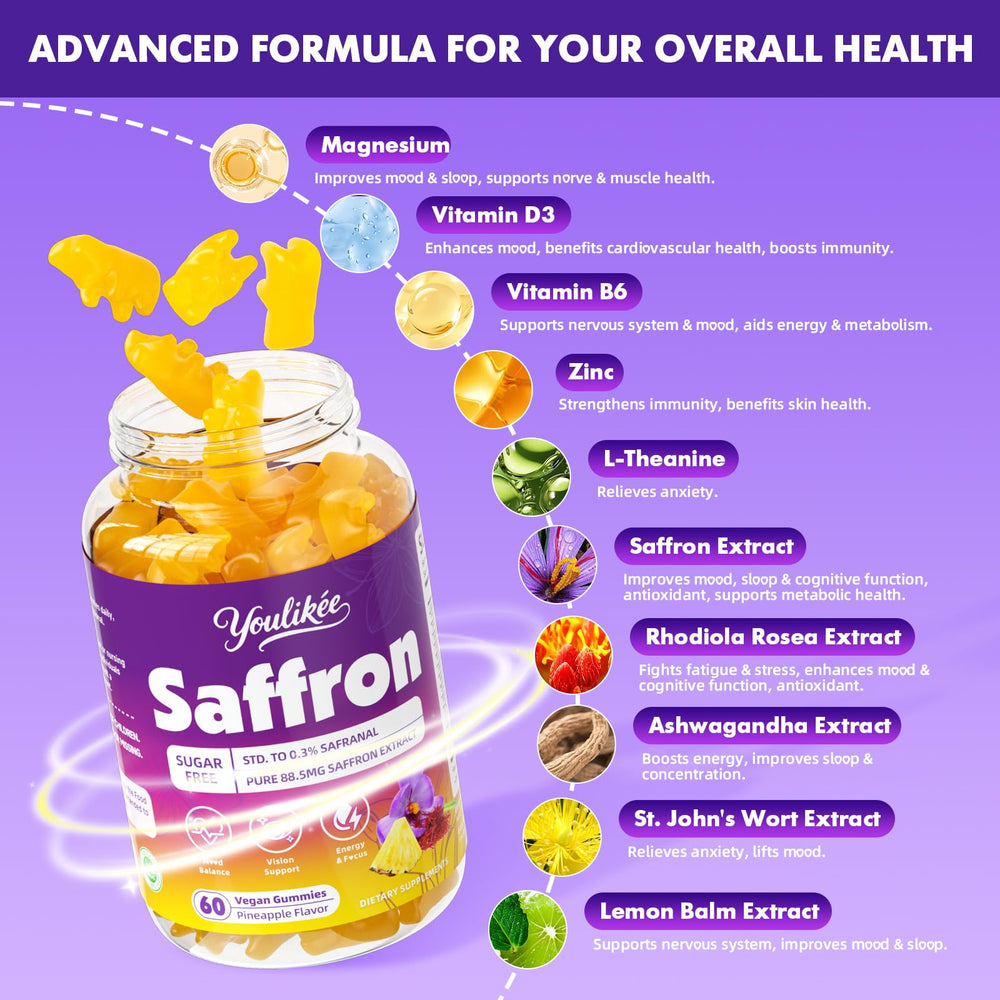 Gummies with St. John's Wort, Rhodiola Rosea, Ashwagandha and Lemon Balm blend