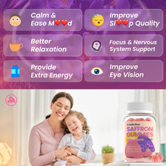 Nutrition facts for saffron gummies – 60 count