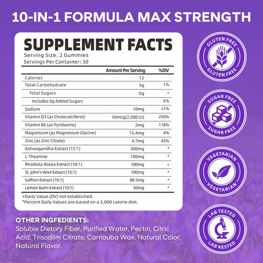 Label showing 88.5 mg saffron extract per serving