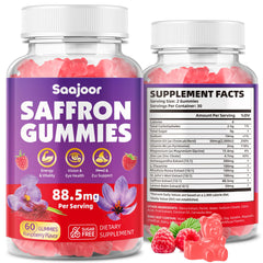 Saffron gummies 88.5mg Raspberry flavor 60-count