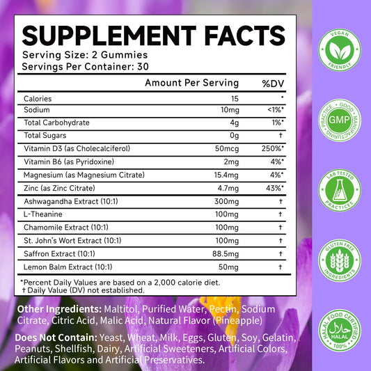 Close-up of saffron gummies highlighting saffron extract