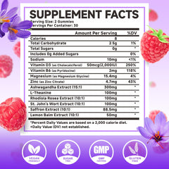 Close-up of raspberry-flavored saffron gummies