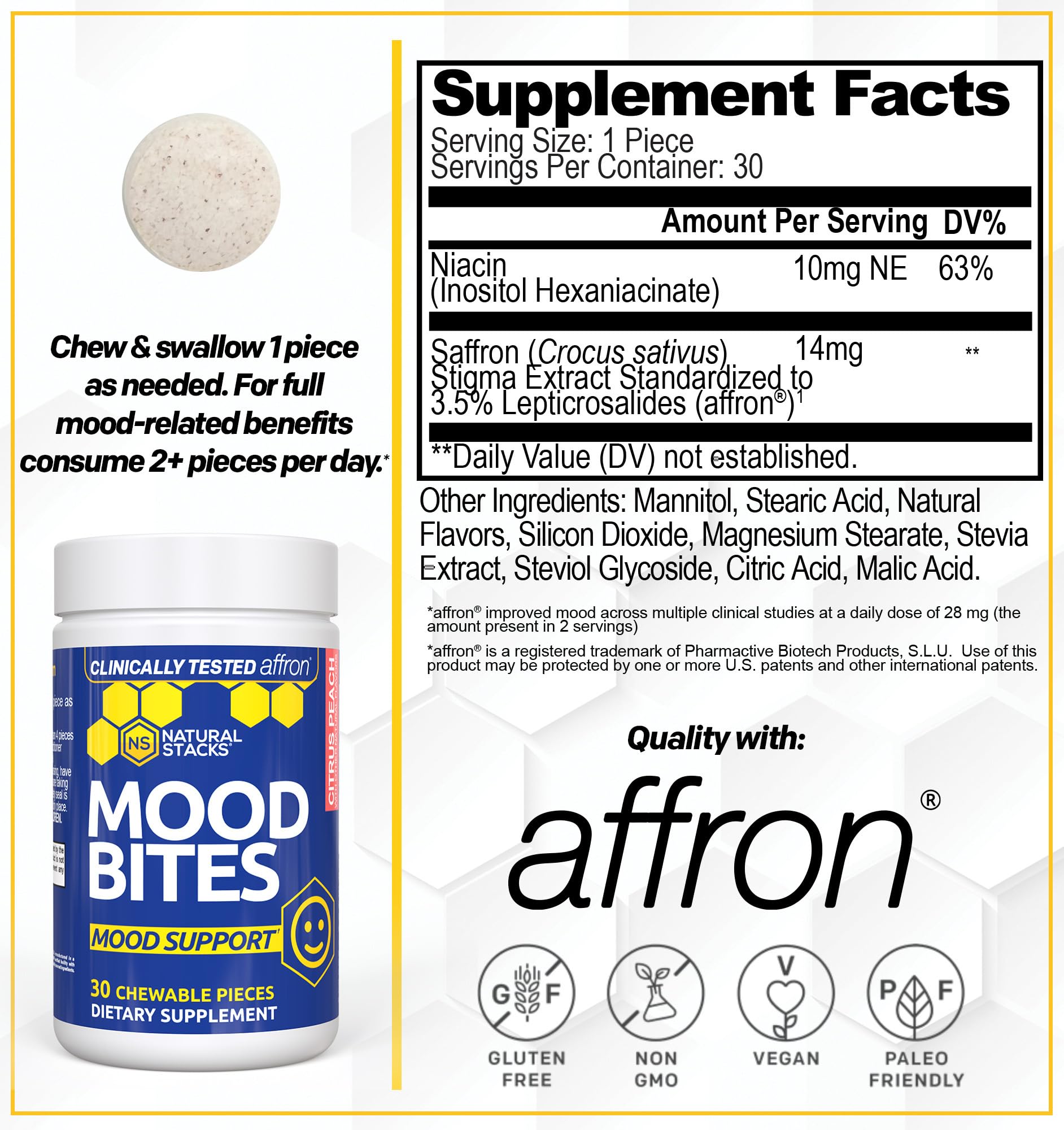 Saffron and niacin ingredients illustration