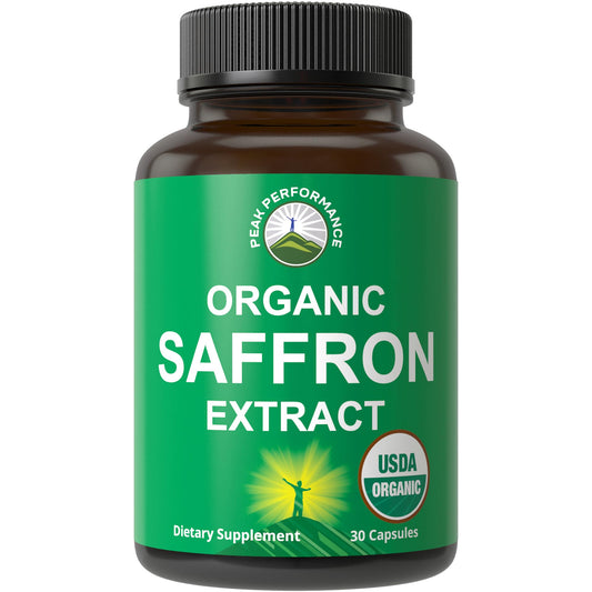 Peak Performance Saffron Capsules bottle – USDA Organic