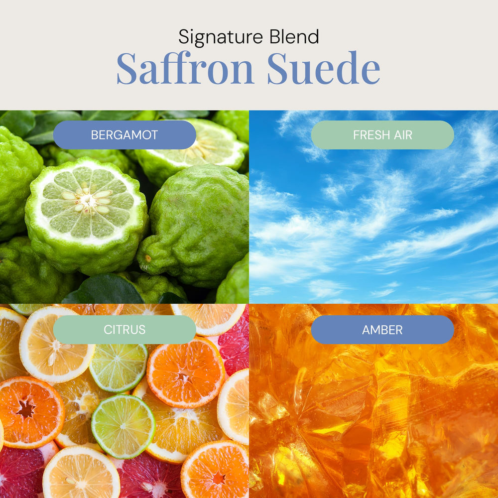 Close-up view of Saffron Suede Aroma Oil