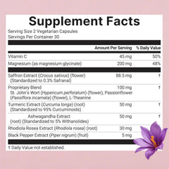 Close-up of saffron threads and saffron extract