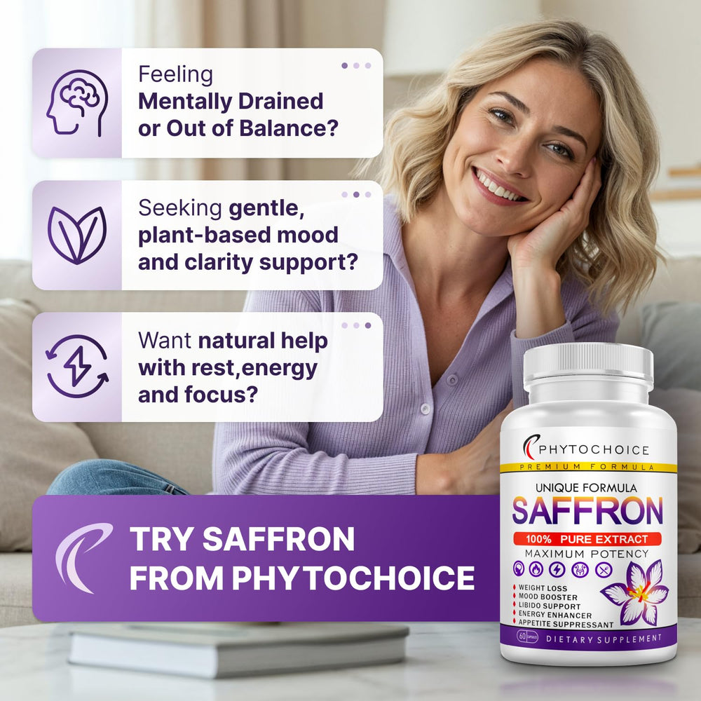 Close-up of saffron extract capsules