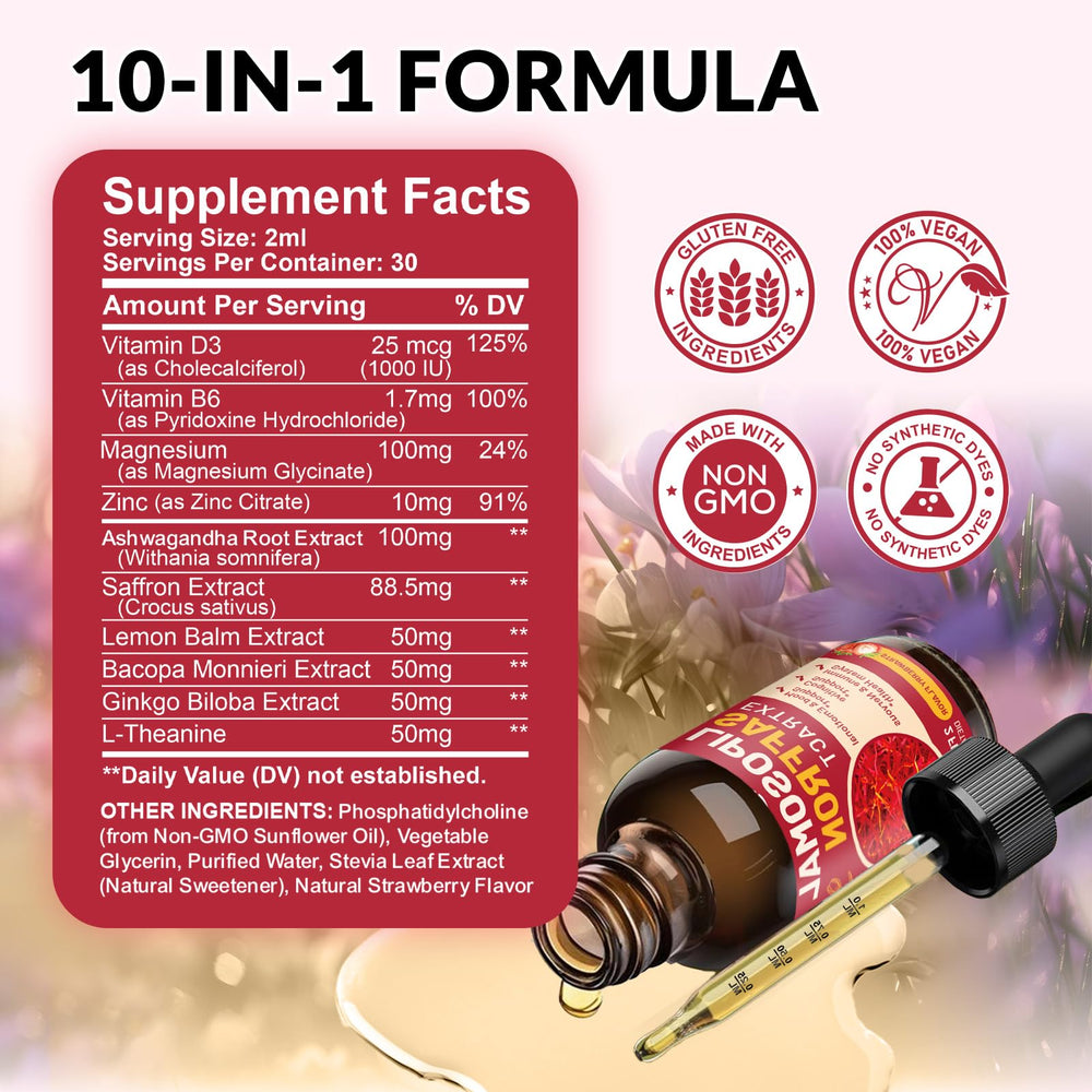 Lifestyle: person using saffron liposomal drops for daily wellness