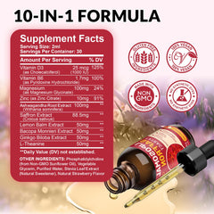 Lifestyle: person using saffron liposomal drops for daily wellness