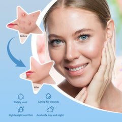 Safirst Star yellow 12mm patch on skin for redness concealment.