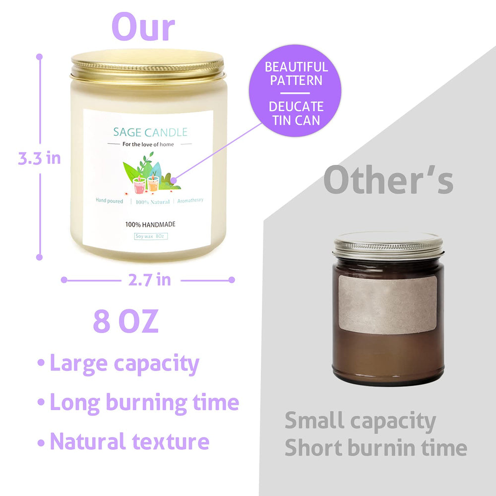 Gift-ready sage candle set in decorative packaging