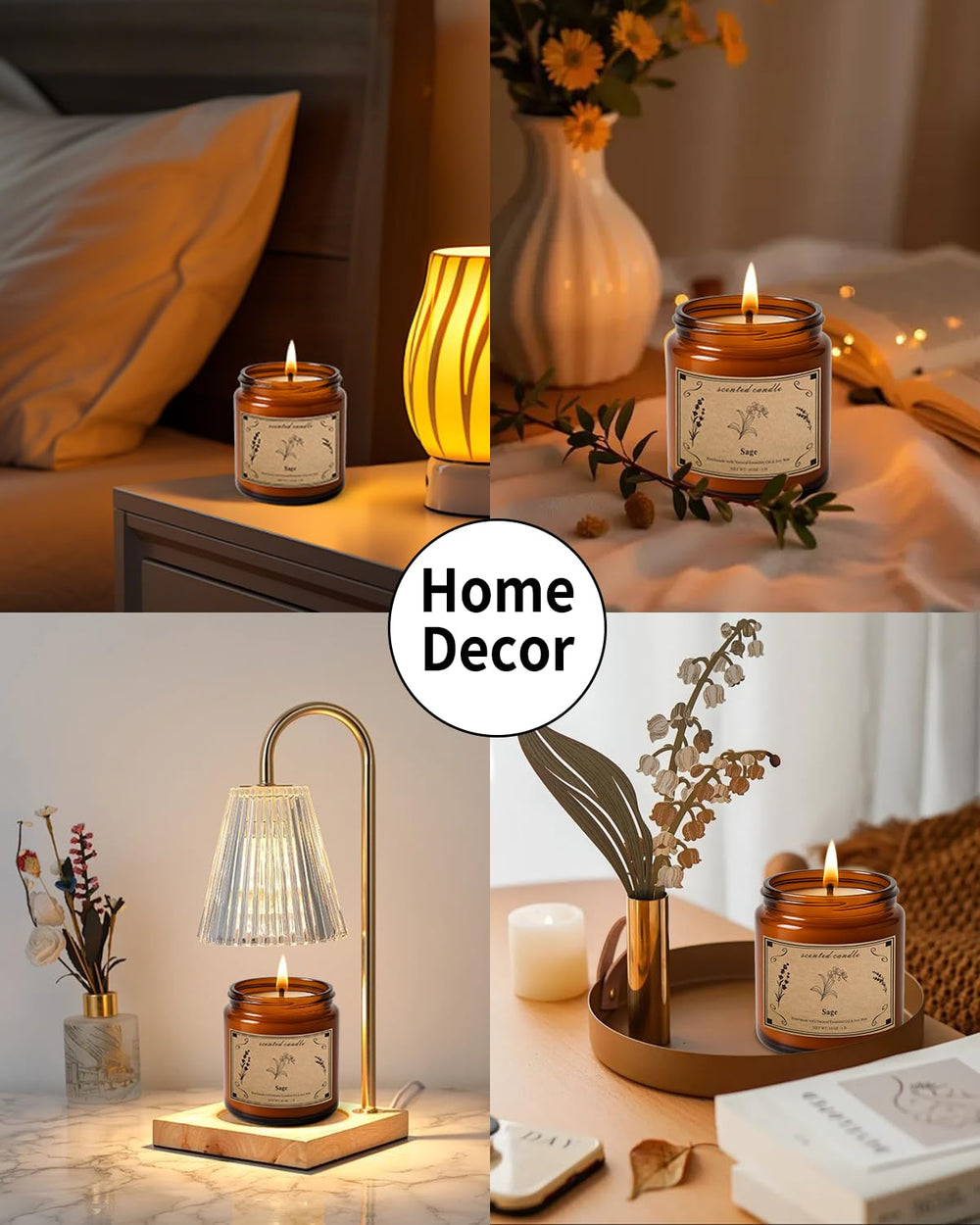 Eco-friendly, 100% natural soy wax sage candle