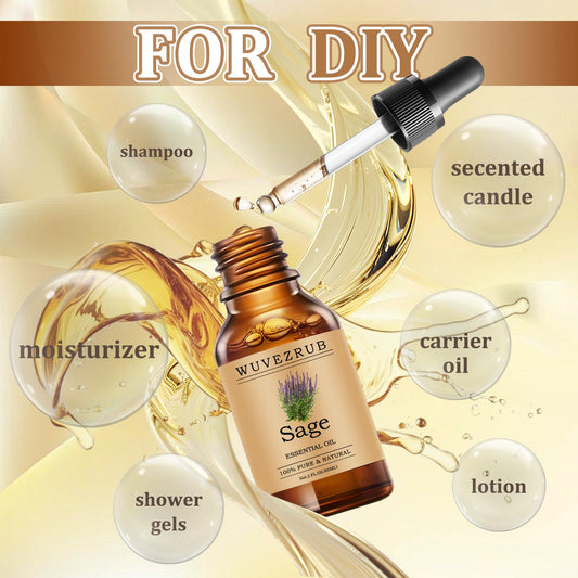 Sage essential oil for aromatherapy diffuser