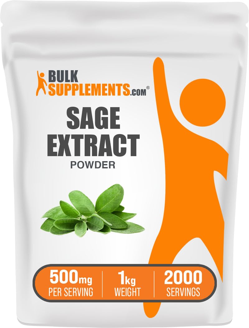 Sage Extract Powder 1kg tub from BulkSupplements