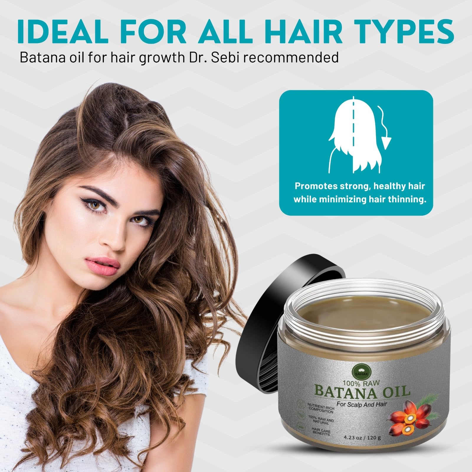 SAHAK Batana oil finishing shine on hair