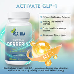 Close-up of Sahha Liposomal Berberine HCL 1500mg capsules
