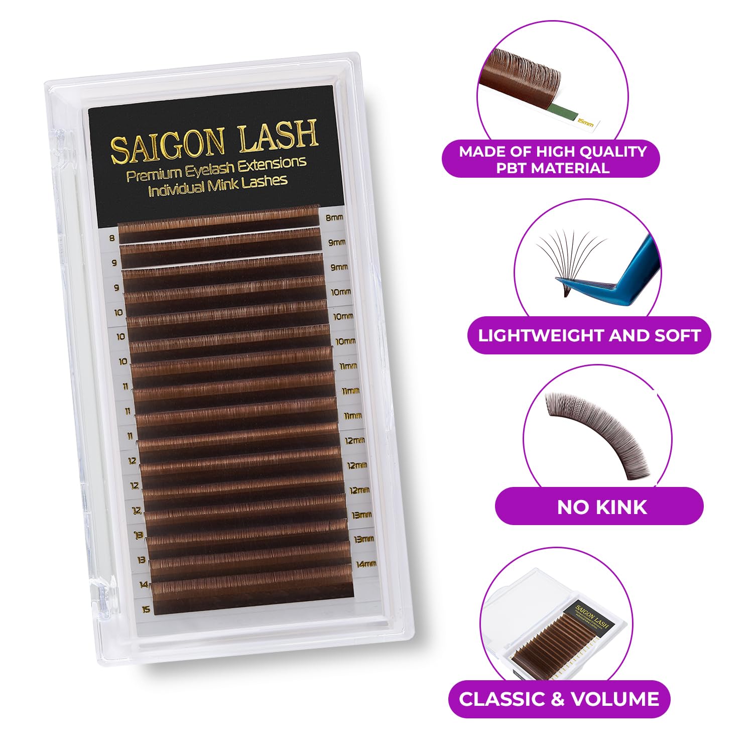 SAIGON LASH lightweight fibers emphasize comfortable all-day wear.