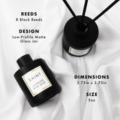 SAINT matte-black jar in a living room setup suits minimalist decor.