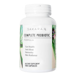 Sakara Complete Probiotic bottle for daily gut balance.